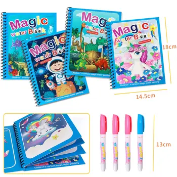 1 Joonistus Montessori Mänguasjad Maagiline Vesi Raamat Korduvkasutatavad Värvimine Värvi Meele Raamatud Varakult Haridus Mänguasjad Pen Unisex Kingitus
