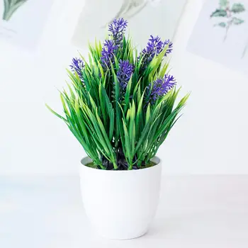 Kunstlik Lavendel Lill Bonsai Garden DIY Pulmapidu Office Desktop Decor