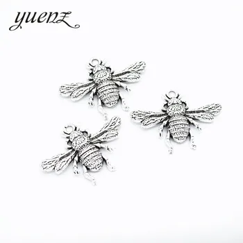 YuenZ 10tk Antiik hõbedane värv võlusid metallist loomade mesilaste ripats diy ehted kaelakee 29*21 mm D298