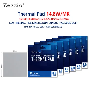 Zezzio Thermal Pad 14.8 W/MK 120x120mm Jaoks PU/GPU Graafika Kaardi Emaplaadi Multifunktsionaalne Termilise Silikoon Padi