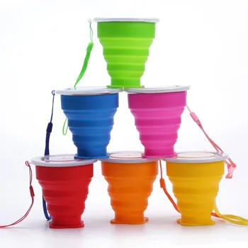 Kokkuklapitavad Tassi 200ml BPA VABA söögi Vee Tassi Reisi Silikoon Ülestõstetav Värvitud Kaasaskantav Väljas Kohvi Handcup
