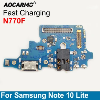 Laadimine USB Pordi Samsung Galaxy Märkus 10 Lite N770F Laadija Dock Koos Mic-Liides Kõrvaklappide Pesa Flex Kaabel Parandus Osad