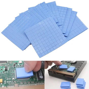 100tk 10*10*0.5 mm Sinine Thermal Pad GPU CPU-Heatsink Jahutus Juhtiv Silikoon Padi soojushajutamise Tihend