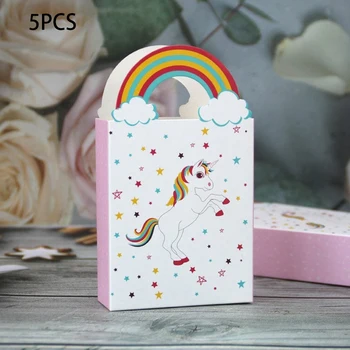 rainbow unicorn teema Poole Kasuks Popkorni Kasti Candy Box kinkekarbis Cupcake Kasti Sünnipäeva Asjade Kaunistamiseks Pool Suppl