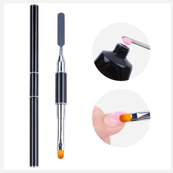Uus Topelt Pea 1 Nail Art Maali Pen Professionaalne 3D Küünte Värvi Voodriga Pen Flower Joonis Harja Maniküür Tööriist