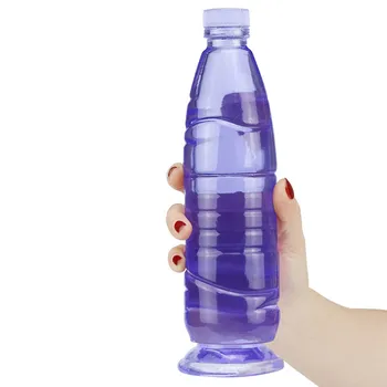Värvikas Mineraalvee Pudel Alternatiivsete Naine Simulatsiooni Peenise Anal Plug Crystal-Läbipaistev Dildo Täiskasvanud Naiste Masturbatsioon