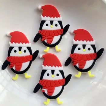 Armas väike pingviin kuju PVC korter tagasi DIY Jõulud kingitus kaunistused / külalisteraamat DIY dekoratiivsed materjalid 15tk / palju