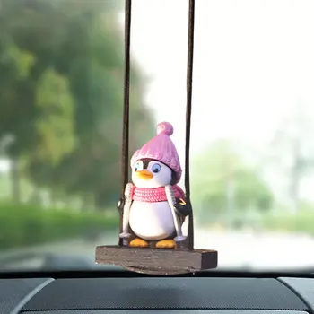 Kiik Pingviin Auto Ripats Härrasmees Pingviin Auto Rearview Mirror Kaunistamiseks Auto Interjööri Aksessuaarid Loomade Doll Mänguasjad Kingitus