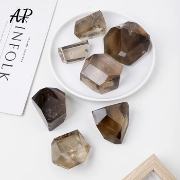 Kõrge Kvaliteediga Naturaalne Lihvitud Smoky Quartz Polyhedral Geomeetria Tervendav Kivi Ebaregulaarne Crystal Gemstone Kodu Kaunistamiseks Kingitused