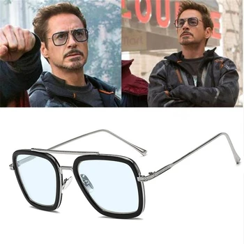 Mees Tony Stark Päikeseprillid Square Sulamist Meeste Mood Prillid Square Päikeseprillid Okulary Oculos Zonnebril Heren