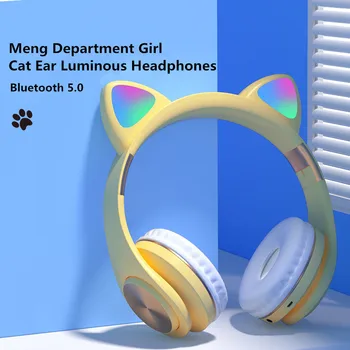 Uus Macaron Värv Traadita Bluetooth-Kõrvaklapid Kass Kõrva koos Mic-Luminestsentsmaterjalide Stereo Muusika Mäng Kõrvaklapid Kingitus Tüdrukud
