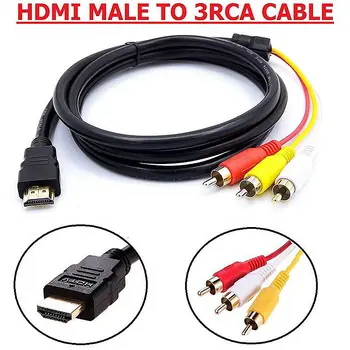 5Ft HDMI to RCA Video Audio Converter Komponent AV Adapter Kaabel HDTV Kasulik ühendada HD Mängija TELERIGA HDMI-3RCA