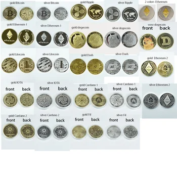 Kullatud Bitcoin Natuke mündi Sulin Litecoin Ethereum Kogumise Kingitus 40mm Cryptocurrency Mündi Metalli Mälestuseks Mündid
