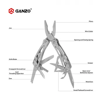 Ganzo G200 seeria G202 Multi tangid 24 Vahendid Ühe Käega Tööriista Komplekt Kruvikeeraja Komplekt Portable Folding Nuga Roostevabast Terasest tangid