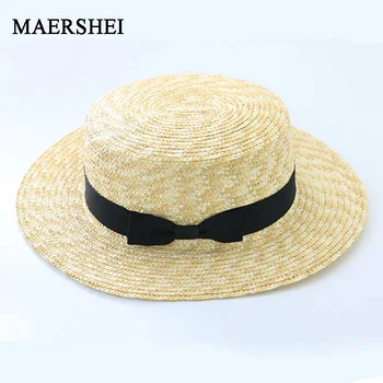 MAERSHEI Suvel naiste straw hat Vanema-lapse päike müts Lapsed Suured Ääreni Beach mütsid Olkihattu Rannas Lindi Ring Korter Top fedora müts