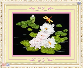 Lotus Lilled, pudeli Lindi tikandid maali komplekti tikand käsitöö ringi DIY käsitöö näputöö seina art decor kingitus