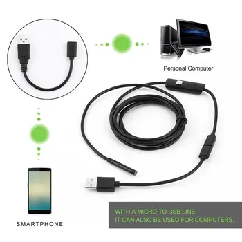 5.5 mm Endoscope Mini-USB Kaamera Paindlik IP67, Veekindel Mikro-USB-Kontrolli Borescope Kaamera, Android 6 LED Reguleeritav