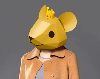 Pre Lõika Paberist Mask 3D Hiir crown Halloween Kostüüm Cosplay DIY Paber Käsitöö Mudel Mask Jõulud