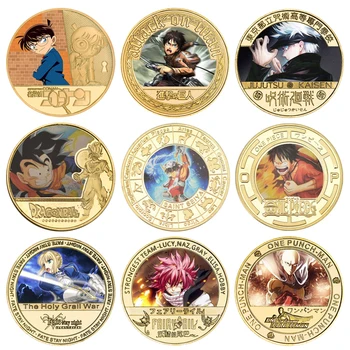 Täielik Komplekt Jaapani Anime, Kuld meenemündid Kollektsiooni Cartoon Suveniiride Väljakutse Mündi Kingitusi Lastele Mehed Dropshipping