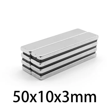 2/5/10/15/20/30PCS 50x10x3mm Blokeerida Tugev Võimsad Magnetid N35 Pikk püsimagnetitega 50x10x3 Quadrate Neodüüm Magnet 50*10*3
