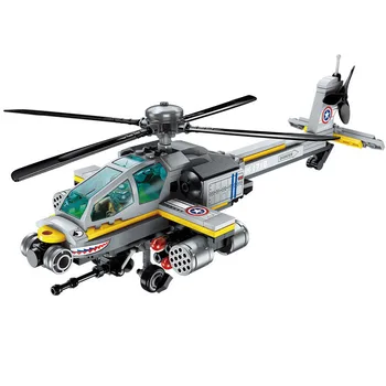 VALGUSTADA 280PCS Sõjalise Rünnaku AH-64 Apache Helikopterite ehitusplokid Sõdurid Sõja Tellised Haridus-Poiste Mänguasjad