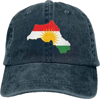 Kurdistani Lipp Kaart Unisex Vabaaja Isa Müts Puuvillane Reguleeritav Baseball Cap